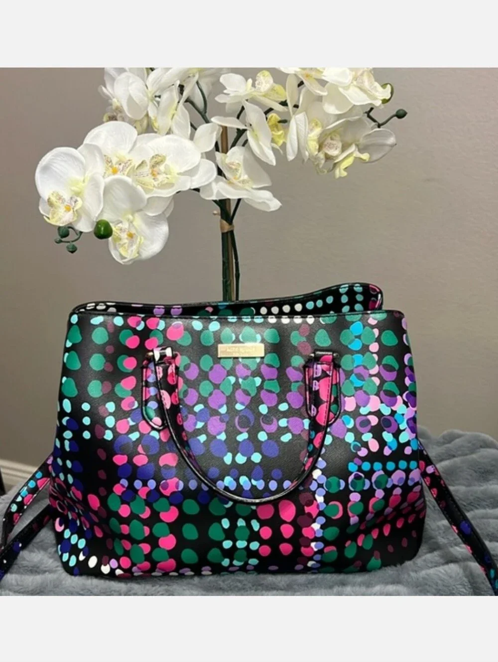 Kate Spade Multicolor Confetti Dot Leather Satchel
